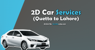 2D Car Services Quetta to Lahore