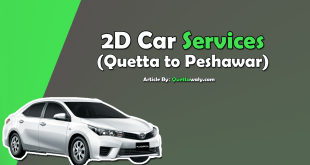 2D Car Service Quetta to Peshawar