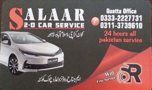 Salaar 2D car Service Quetta to Karachi