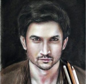 Sushant Singh Rajput Sketch by Basira Shahwani