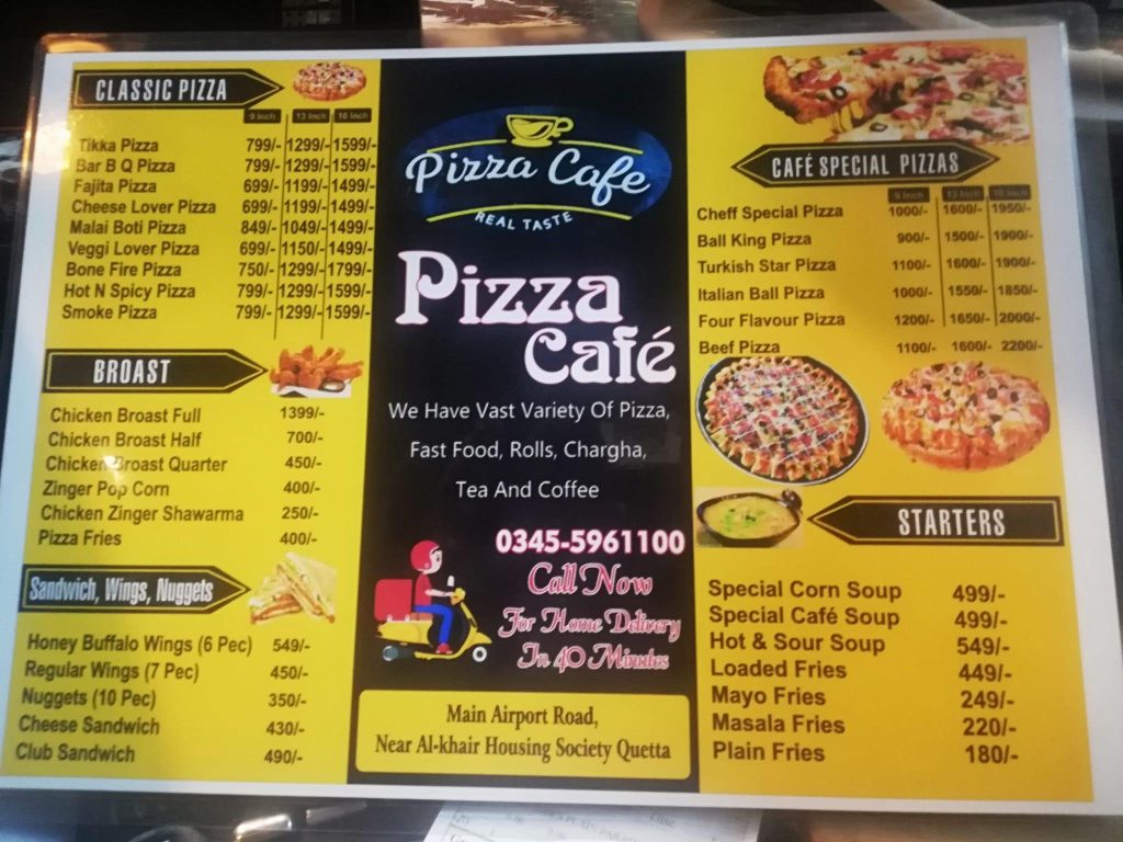 Pizza Cafe Quetta The Real Taste of Pizza Quettawaly