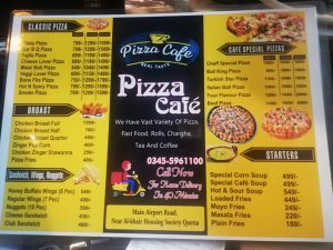 Pizza Cafe Menu